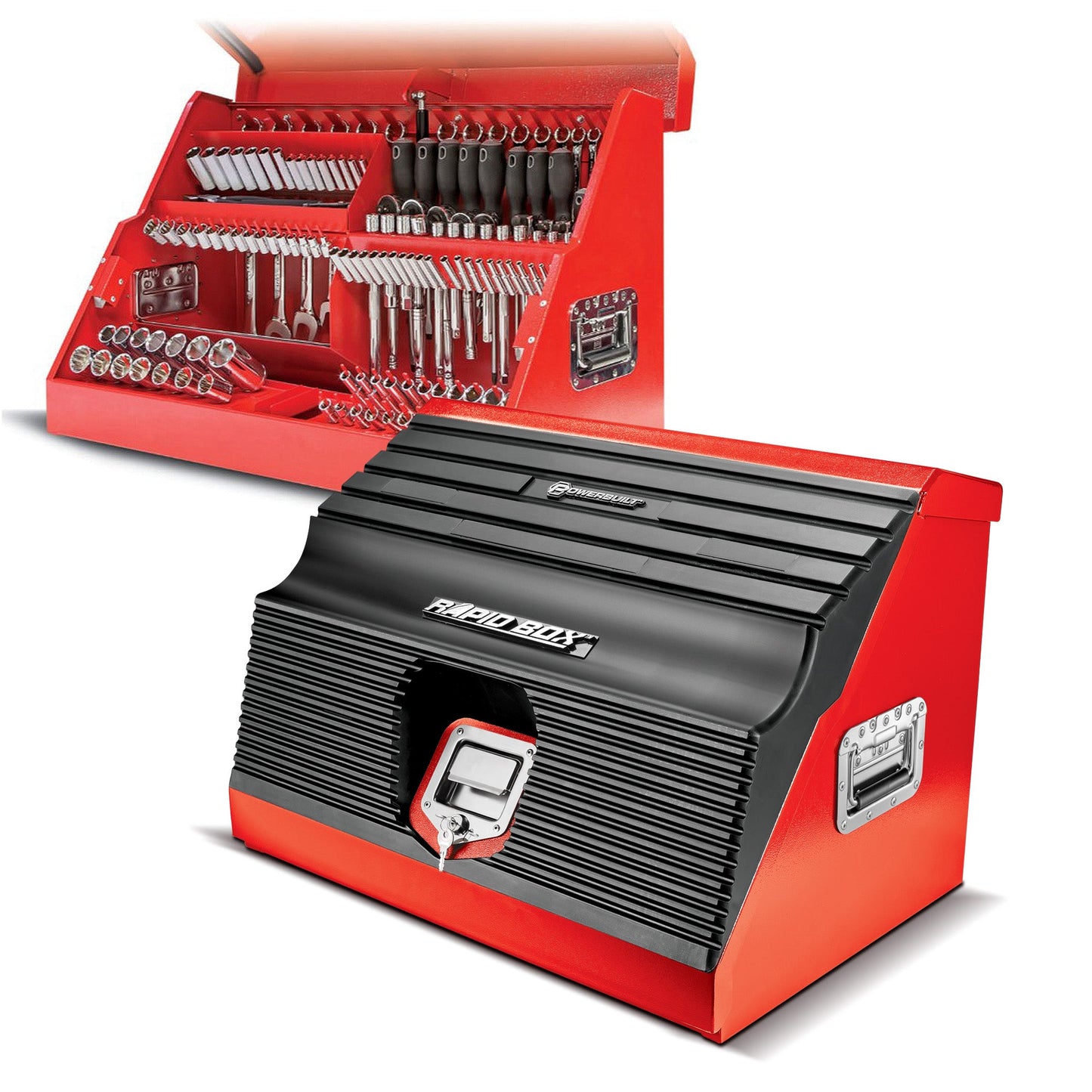 26 in. Rapid Box Portable Slant Front Toolbox - Red - motleyindustries - Little Red General Store