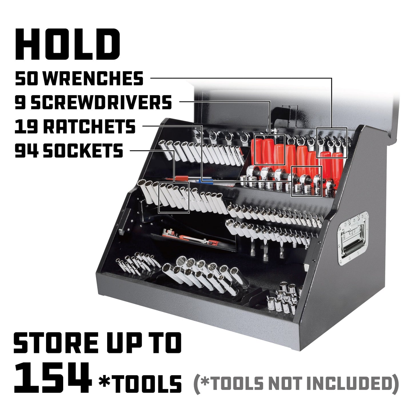 26 in. Rapid Box Portable Slant Front Tool Box - Grey - motleyindustries - Little Red General Store