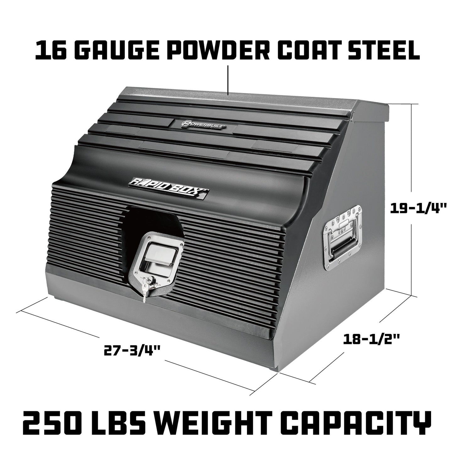 26 in. Rapid Box Portable Slant Front Tool Box - Grey - motleyindustries - Little Red General Store
