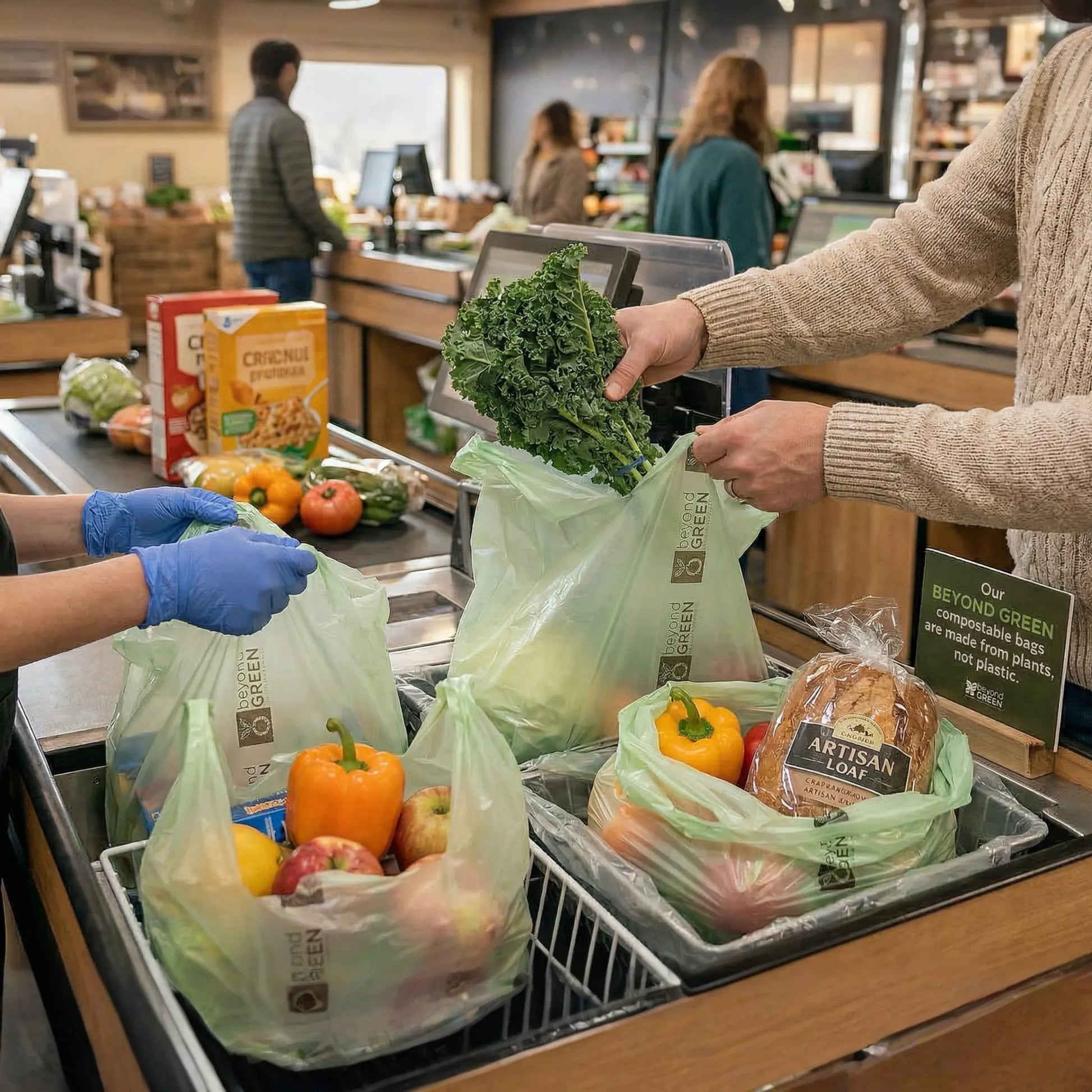 beyondGREEN Large Multi-Purpose Shopper Bags – Made in USA, Tear-Resistant & Leak-Resistant