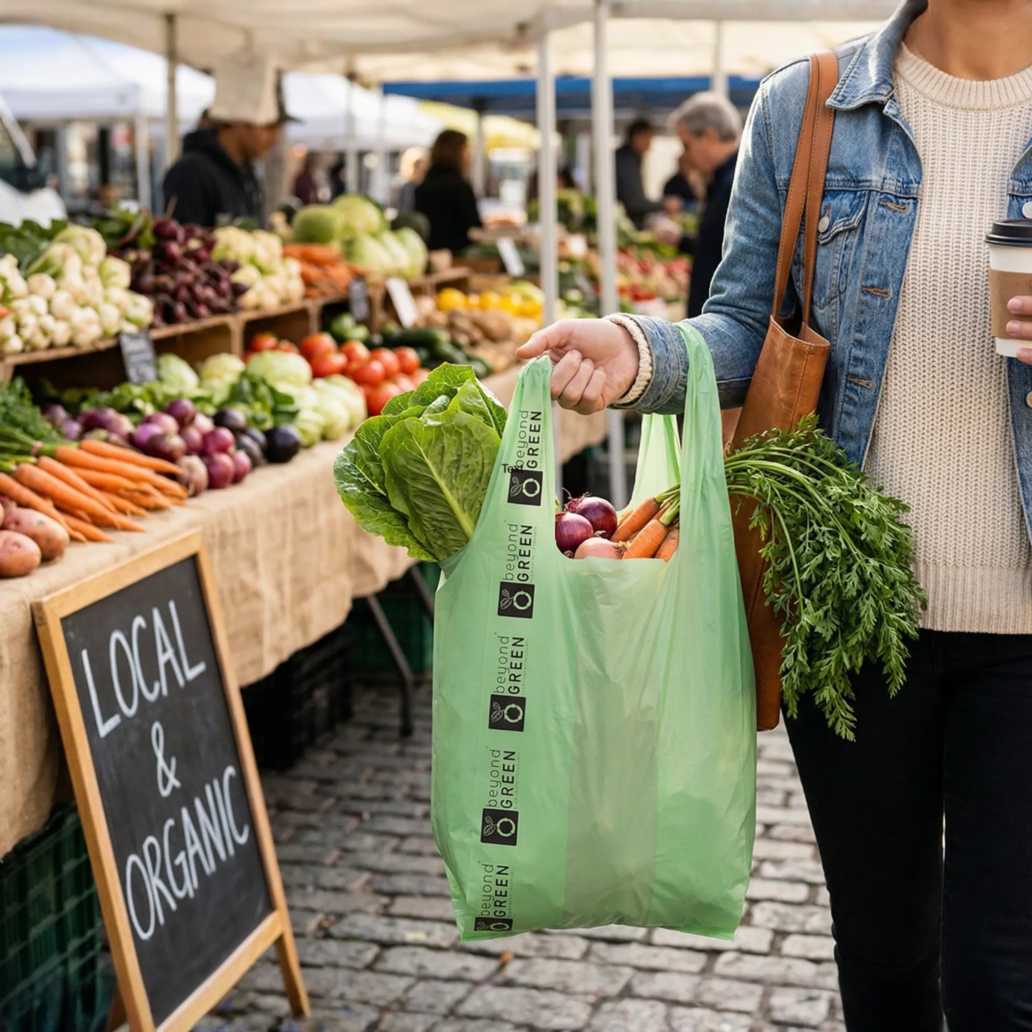 beyondGREEN Large Multi-Purpose Shopper Bags – Made in USA, Tear-Resistant & Leak-Resistant