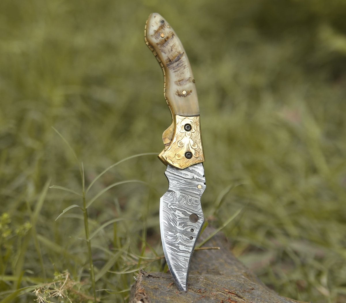 Myst Gentleman's Pocket Folder with Ram Horn Handle