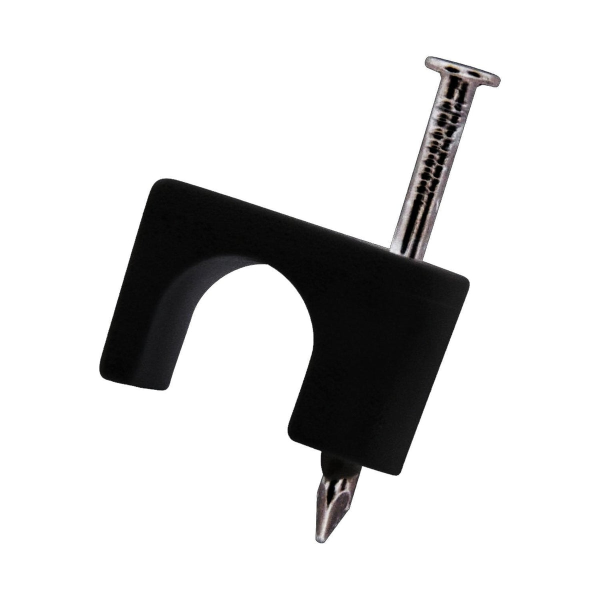 QualGear Nail-In Cable Clips, 6 mm / 0.24 in, Black, 100 Pack, CC2-B-100-P
