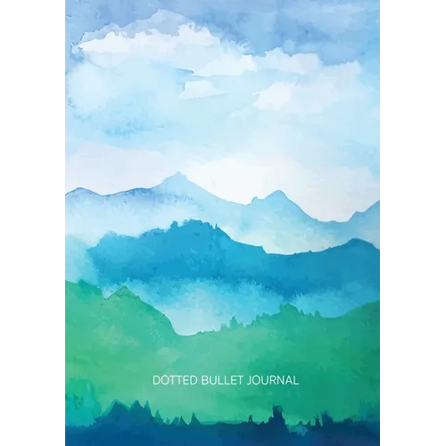 Watercolor Blue & Green Hills - Dotted Bullet Journal: Medium A5 - 5.83X8.27