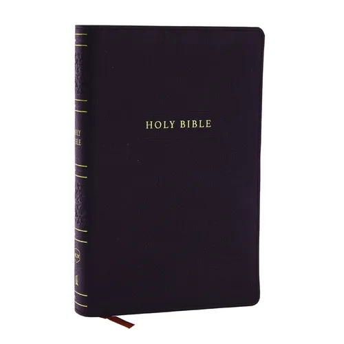 NKJV Personal Size Large Print Bible with 43,000 Cross References, Black Leathersoft, Red Letter, Comfort Print