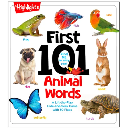 First 101 Animal Words: Baby Board Book, Learn to Talk with 101 Animal Words and Photos, My First Words Book with Lift-The-Flaps Game for Babies and T