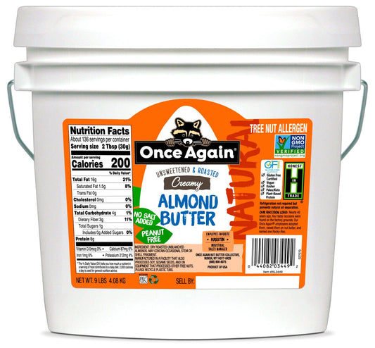 Almond Butter, Creamy, No Salt
