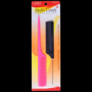 LQQKS Metal Pin Tail Comb & Pearl Bone Tail Comb