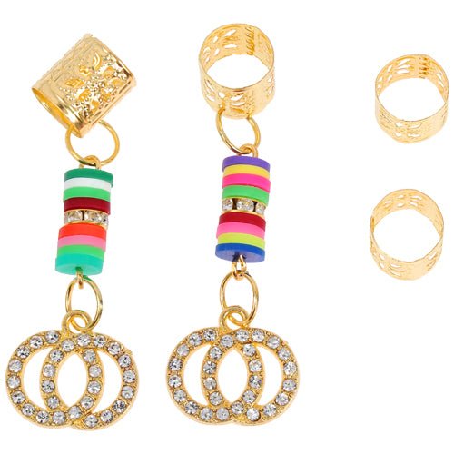 LQQKS HAIR BRAID RING & BRAID TUBE 4PCS/PACK