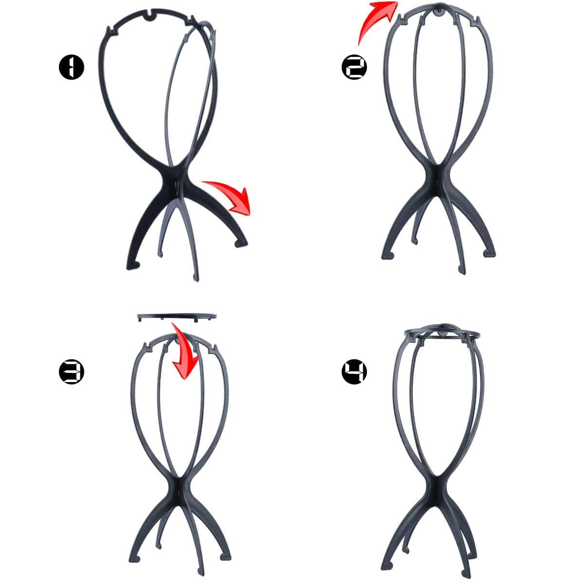 Plastic Wig Stand Black color