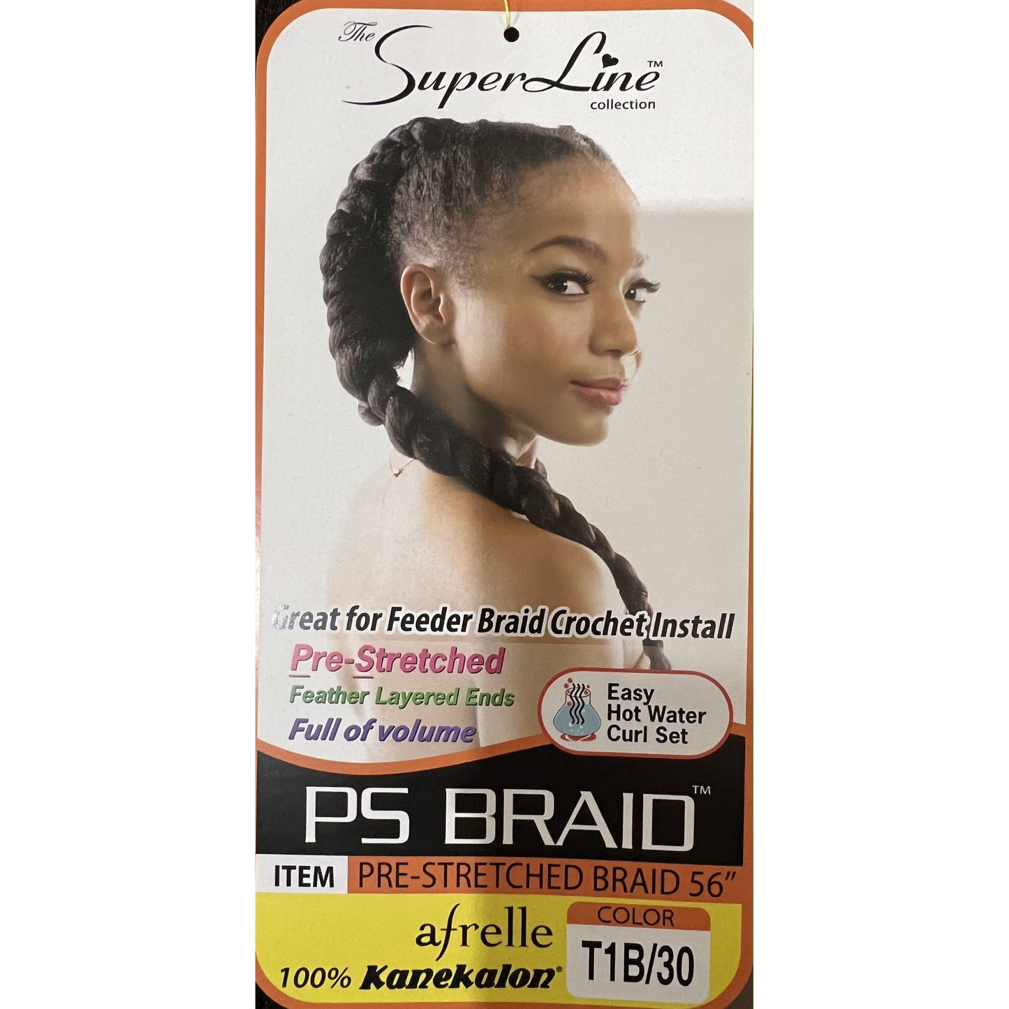 Superline Synthetic Afrelle 100% Kanekalon Pre-Stretched Jumbo Braid 56"