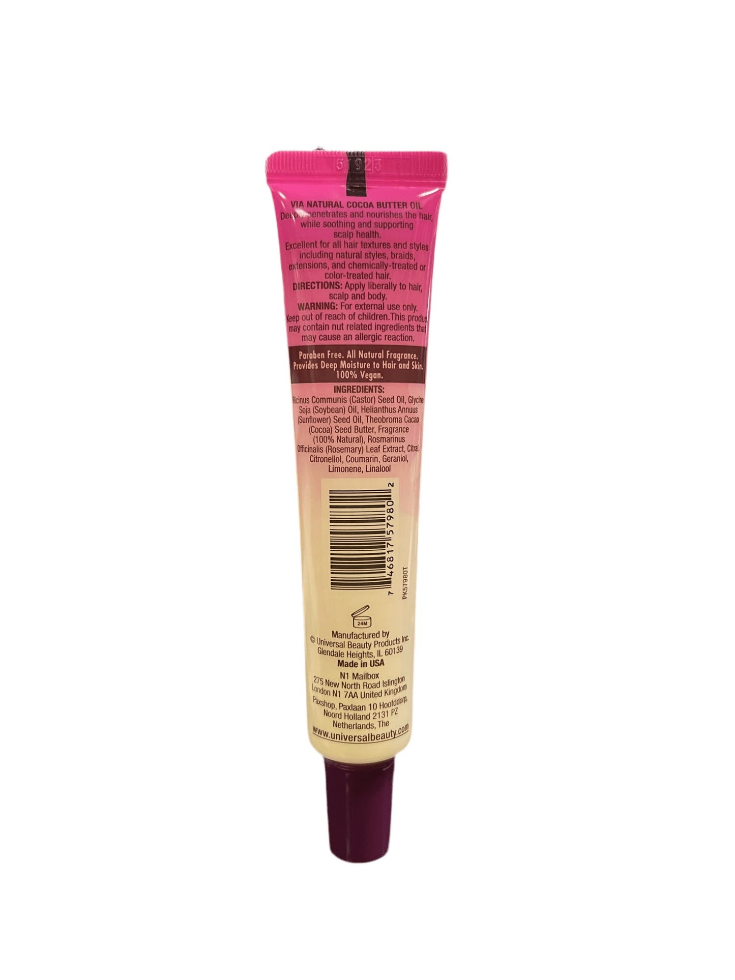 Via Natural Ultra Care Cocoa Butter Hair Oil 1.5 Oz.