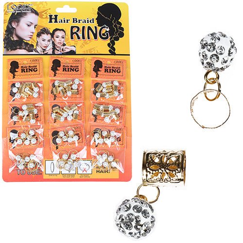 HAIR BRAID RING & BRAID TUBE 6PC PK