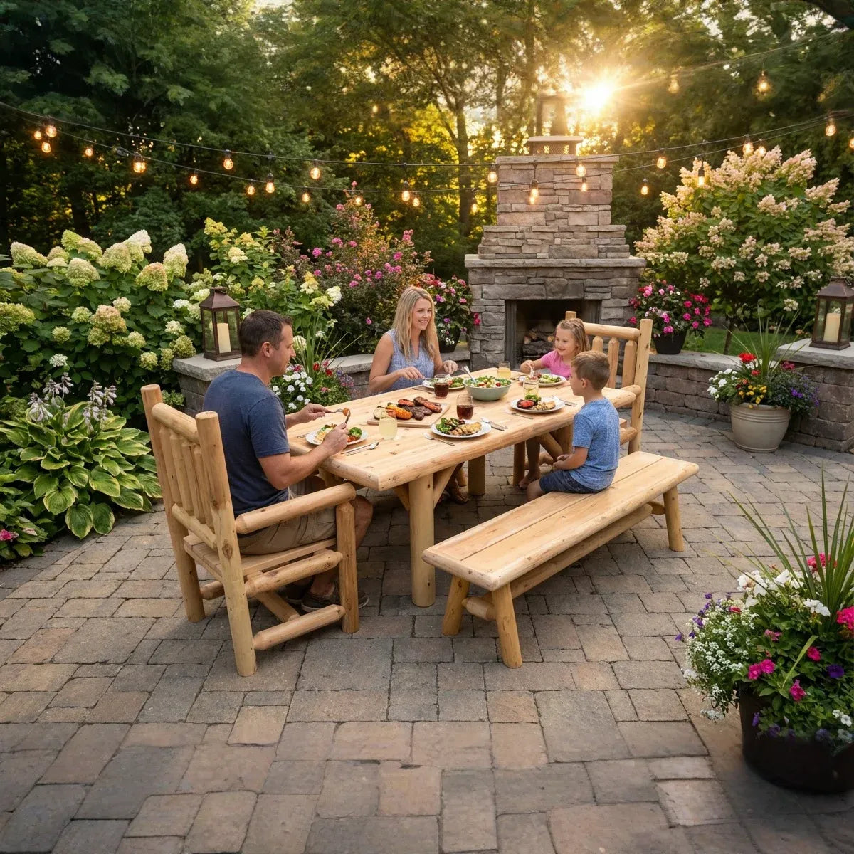 Outdoor Farmhouse Patio Table and Chairs