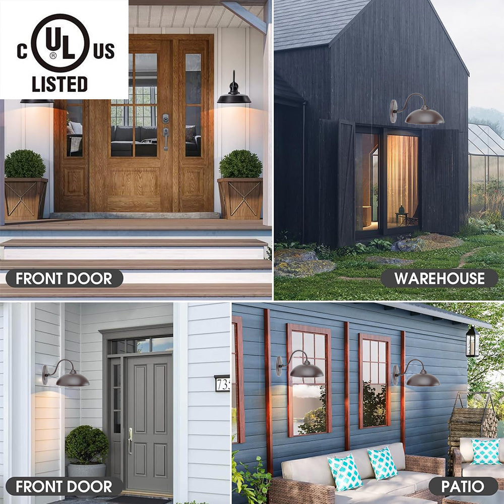 LED Gooseneck Barn Light with Photocell 28W 3000LM Color Tunable 2700K 3000K 4000K 5000K 6500K Dimmable Outdoor Wall Sconce