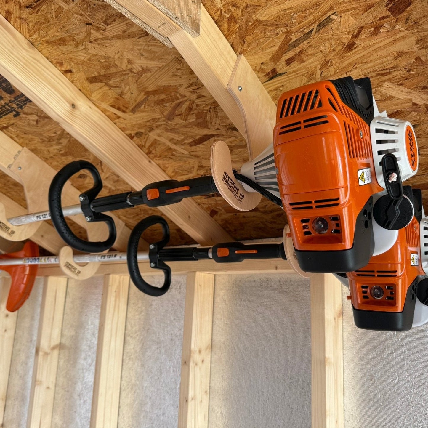 Overhead Weed Wacker Storage Hook – Ceiling Mount for Weed Eaters & Tools