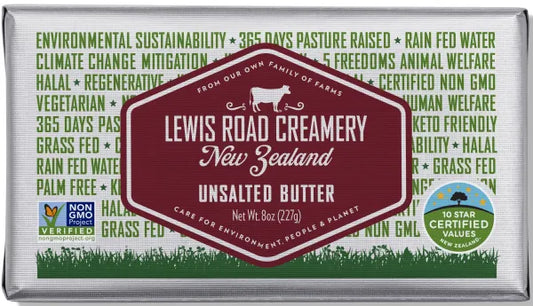 Lewis Road Creamery Unsalted Butter (8oz / 226g each) - 12PK (6lb / 2.7kg total)