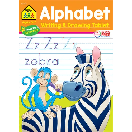 School Zone Alphabet Writing & Drawing Tablet Workbook