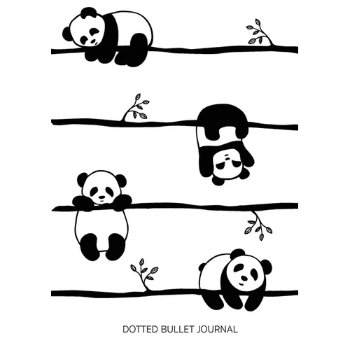 Cute Pandas - Dotted Bullet Journal: Medium A5 - 5.83X8.27