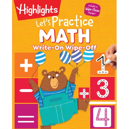 Write-On Wipe-Off Let's Practice Math: Dry Erase Kids Math Workbook Ages 5-7, Write and Wipe Clean Math Practice with Hidden Pictures Puzzles, Countin
