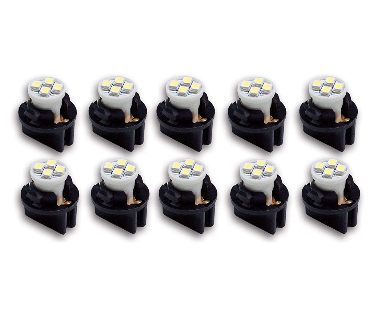 LED Wedge Arcade Pinball Machine Light Bulb 4SMD T10 555 6.3V + Bulb Socket Twist Lock Wedge Instrument Base (10PCS) - PA LED BULB - HYUGA - Little Red General Store