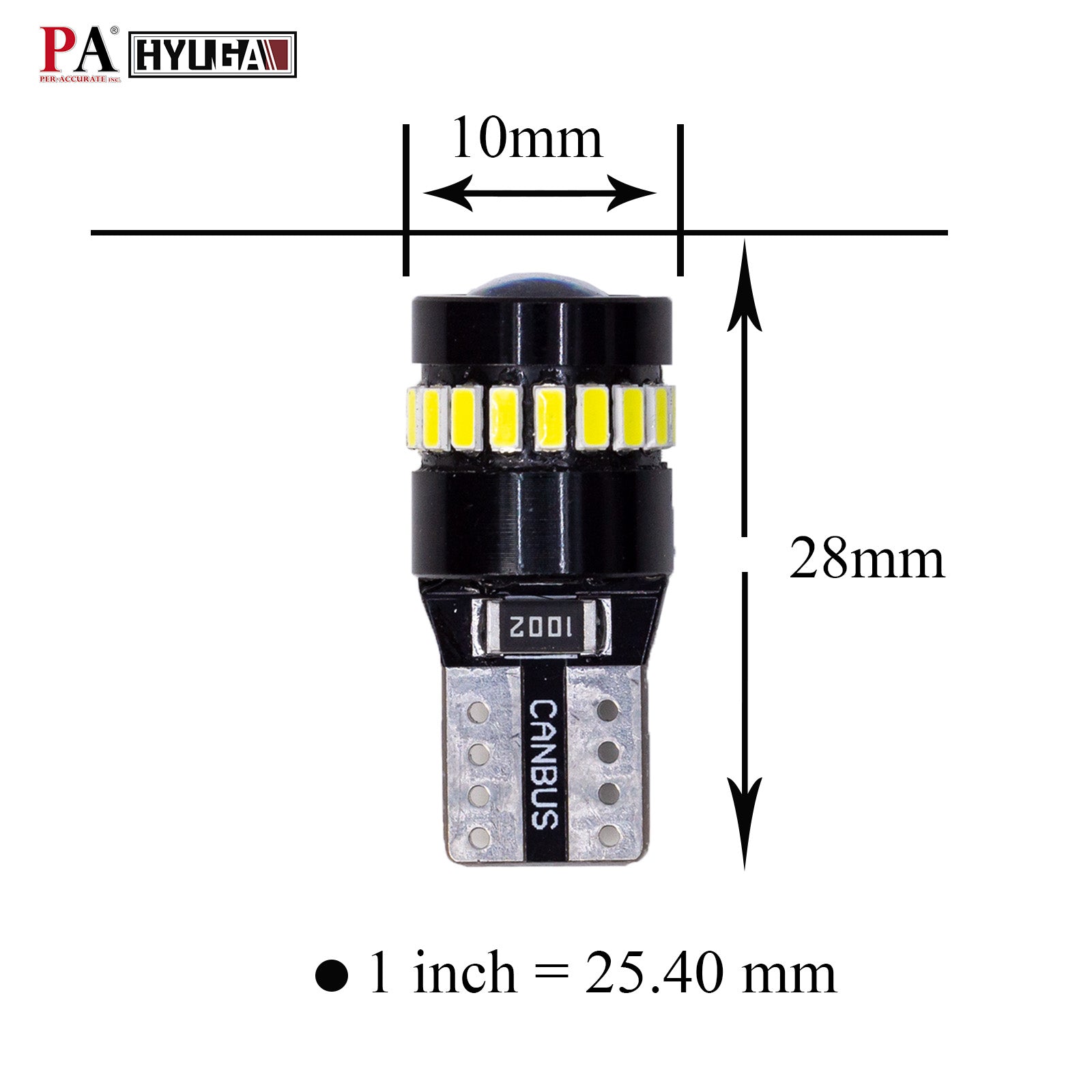 HYUGA BL9 T10 W5W 194 LED Bulb 6000K White 19SMD CANBUS Anti - Flicker for Interior Lamp License Plate Trunk light Plug and Play (Pack of 2) - PA LED BULB - HYUGA - Little Red General Store