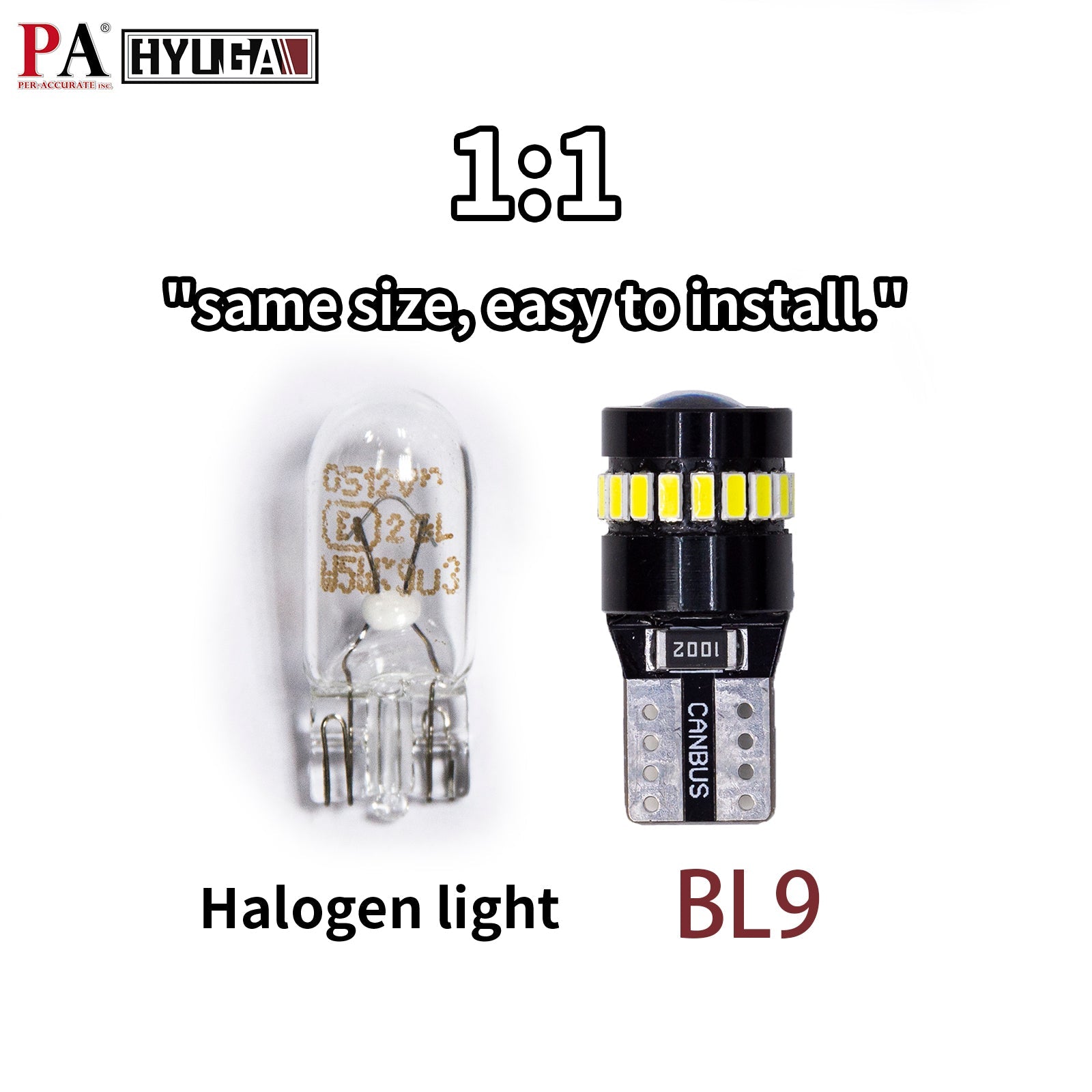 HYUGA BL9 T10 W5W 194 LED Bulb 6000K White 19SMD CANBUS Anti - Flicker for Interior Lamp License Plate Trunk light Plug and Play (Pack of 2) - PA LED BULB - HYUGA - Little Red General Store