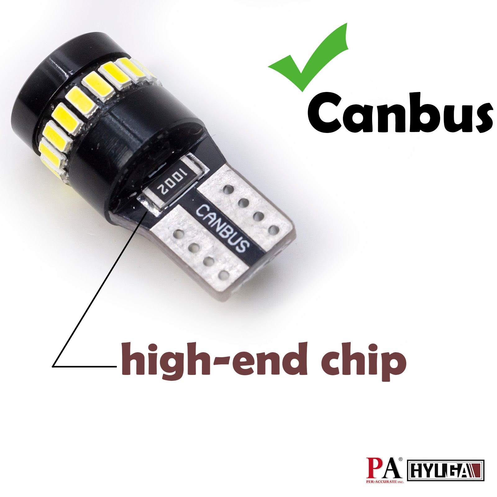 HYUGA BL9 T10 W5W 194 LED Bulb 6000K White 19SMD CANBUS Anti - Flicker for Interior Lamp License Plate Trunk light Plug and Play (Pack of 2) - PA LED BULB - HYUGA - Little Red General Store