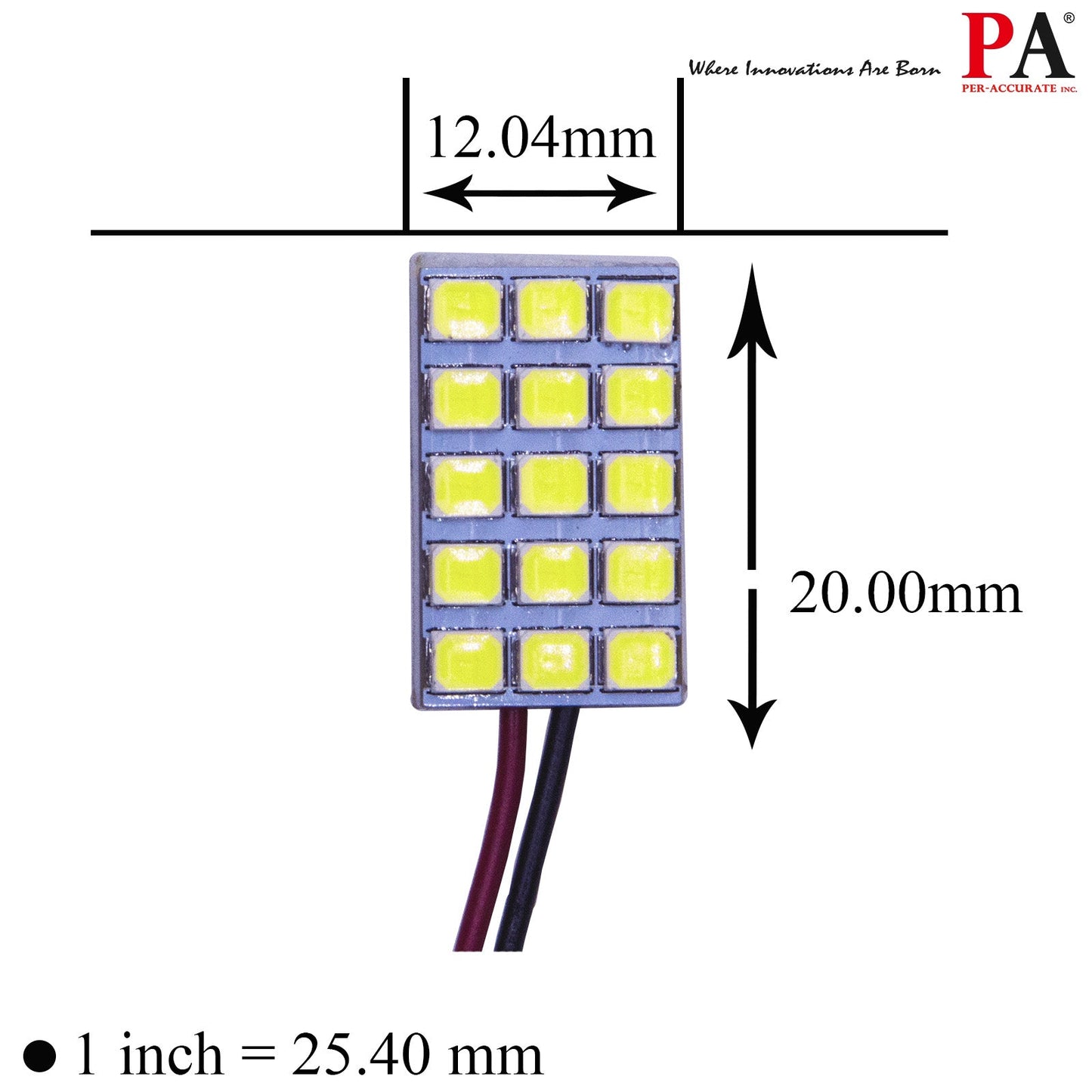 HYUGA LED Panel Board Lamps 15SMD 2835 12V 5W T10 168 194 Ba9s Festoon 28mm to 42mm for Interior, Reading, Dome, Map, Trunk, License Plate Lights (White, pack of 2) - PA LED BULB - HYUGA - Little Red General Store
