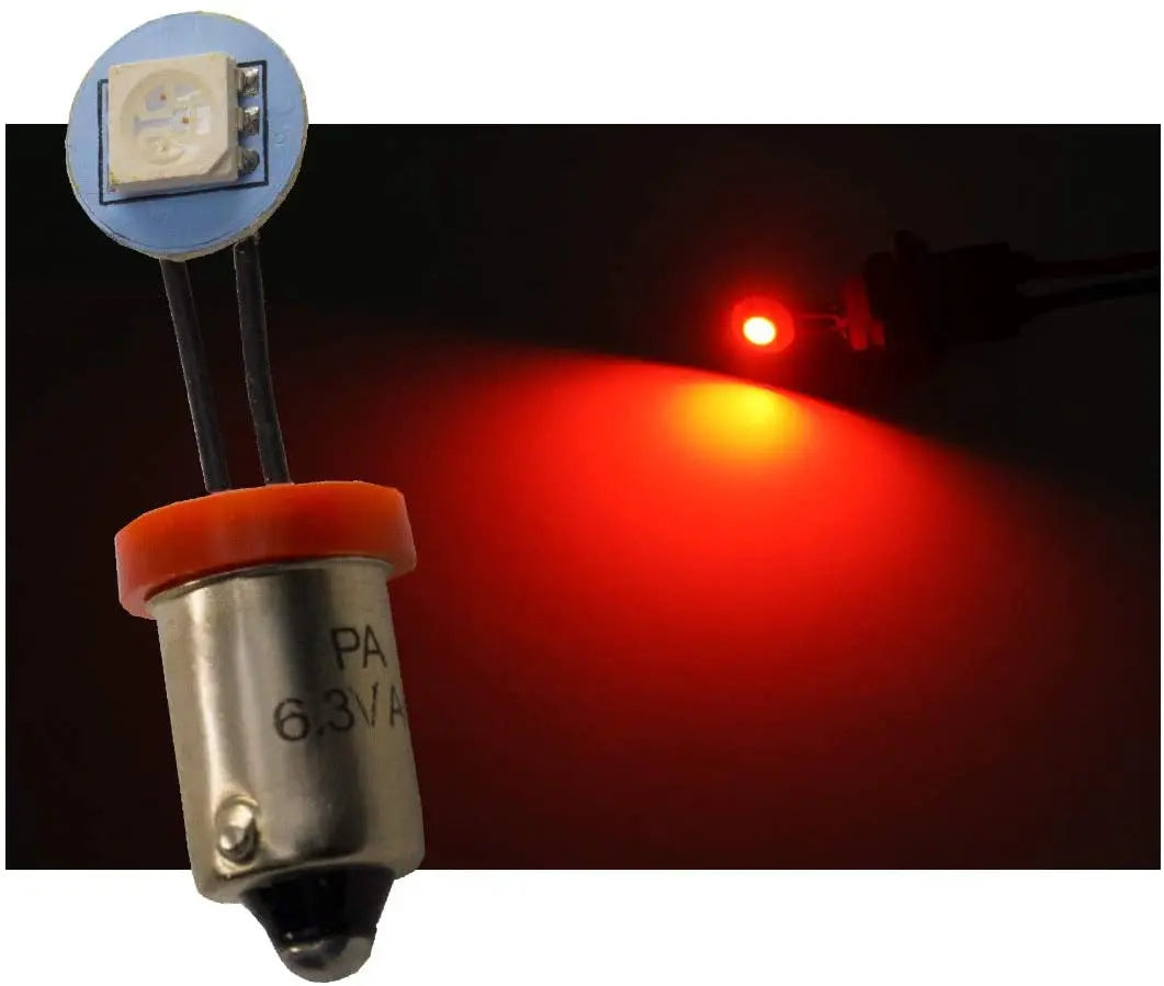 1SMD 44 47 Ba9s Non Ghosting 6.3V AC / DC Fold Side View Flexible Wire LED Bayonet Arcade Pinball Machine Light Bulb (10 Bulbs) - PA LED BULB - HYUGA - Little Red General Store
