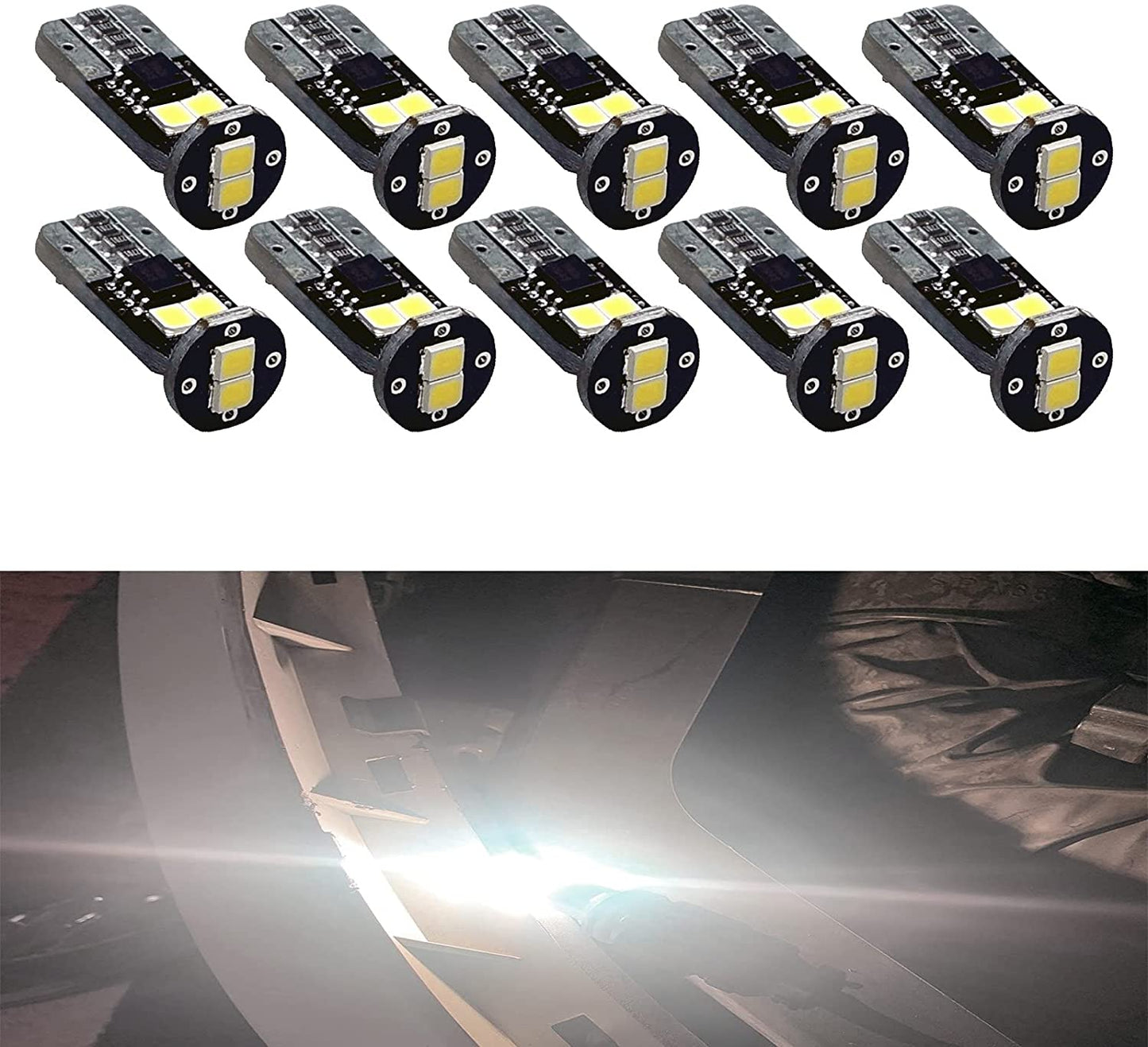 Fit For 1999 - 2004 Mustang GT LED T10 168 194 w5w Map Glove Box Light Bulb Canbus Colour | 6SMD 2835 series (2 Bulbs) - PA LED BULB - HYUGA - Little Red General Store