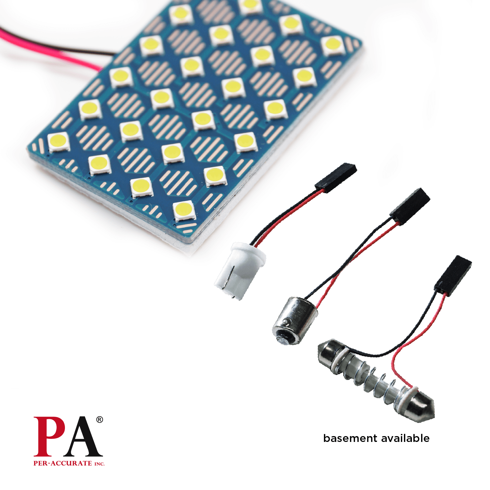 White 24SMD 5050 LED Panel Dome Light Auto Car Reading Interior Lamp License Plate Light(DC - 12V) + T10 BA9S Festoon Adapter - PA LED BULB - HYUGA - Little Red General Store