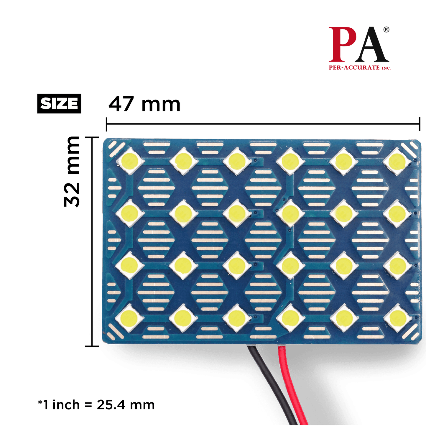 White 24SMD 5050 LED Panel Dome Light Auto Car Reading Interior Lamp License Plate Light(DC - 12V) + T10 BA9S Festoon Adapter - PA LED BULB - HYUGA - Little Red General Store