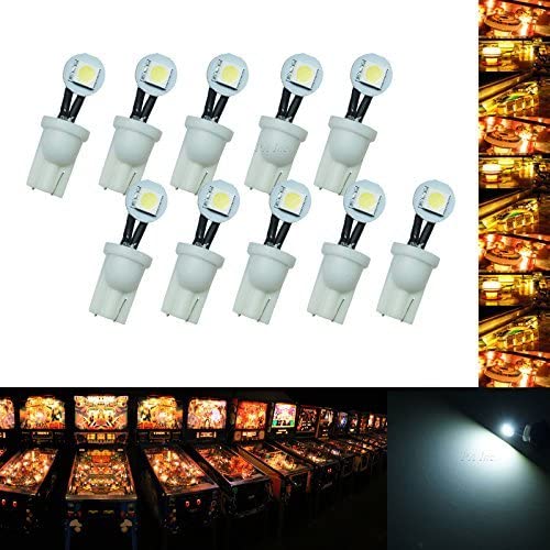 PA T10 555 W5W Flexible Non Ghosting LED Arcade Pinball Machine Light Bulb 6.3V AC/DC (10 bulbs) - PA LED BULB - HYUGA - Little Red General Store