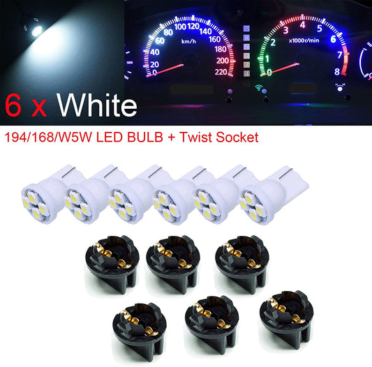 T10 168 194 12V LED instrument Panel Dash Cluster Light Bulb with 1/2" Twist Lock Socket - PA LED BULB - HYUGA - Little Red General Store