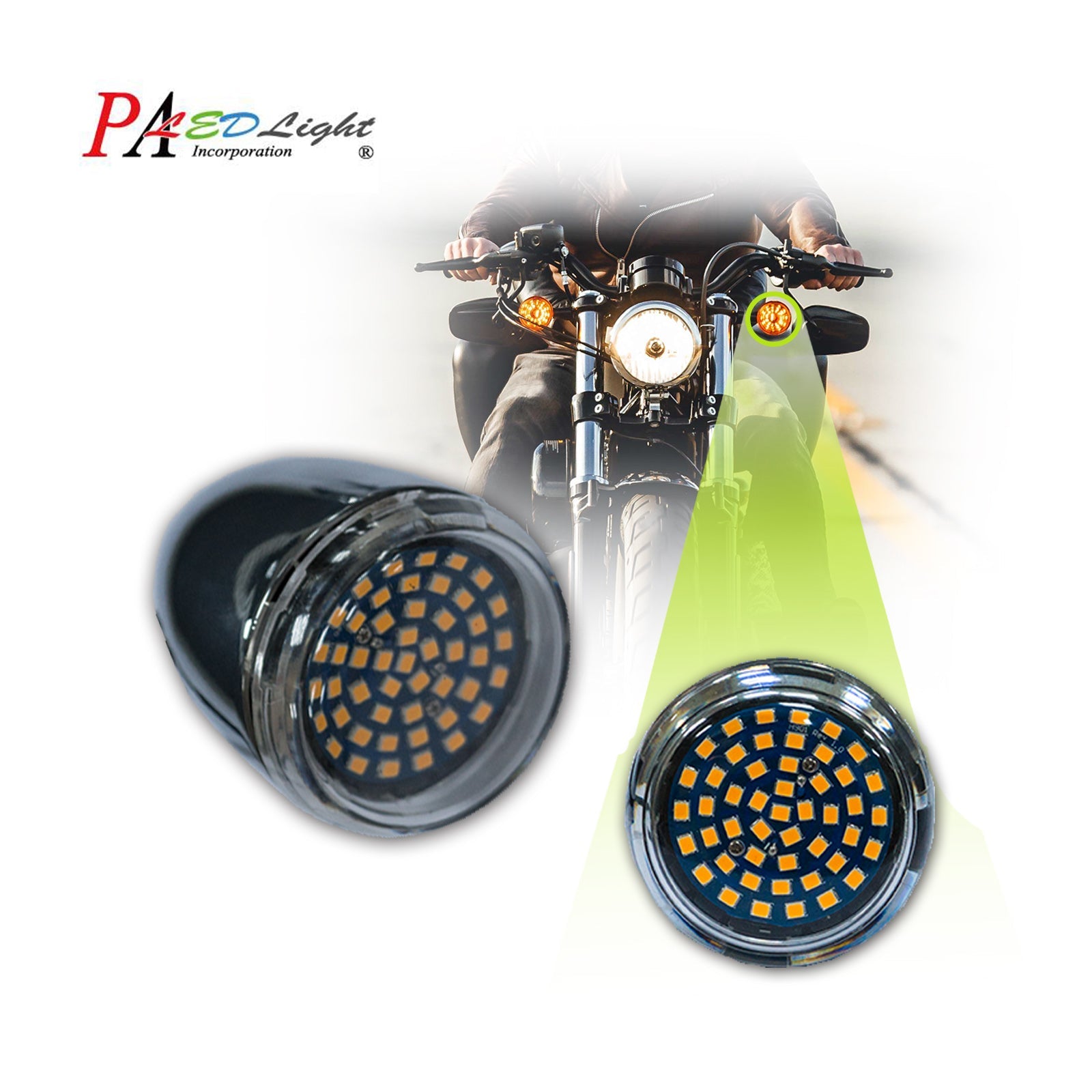 Fit for Harley - Davidson Motorcycle Generic Turn Signal Light LED Bulb replacements 48SMD 1157 Bay15d High Brightness Blinker Lamp Dual Color White + Amber (Yellow) | 2 bulbs - PA LED BULB - HYUGA - Little Red General Store