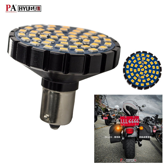 Fit for Harley - Davidson Motorcycle Generic Turn Signal Light LED Bulb replacements 48SMD 1157 Bay15d High Brightness Blinker Lamp Dual Color White + Amber (Yellow) | 2 bulbs - PA LED BULB - HYUGA - Little Red General Store
