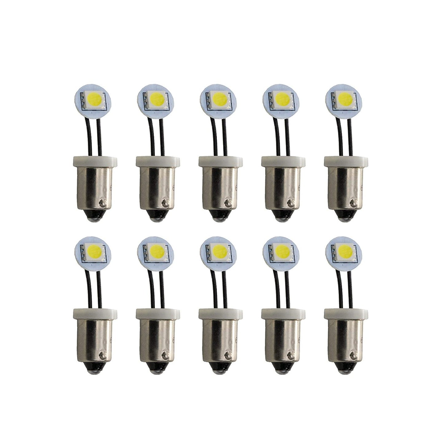 1SMD 44 47 Ba9s Non Ghosting 6.3V AC / DC Fold Side View Flexible Wire LED Bayonet Arcade Pinball Machine Light Bulb (10 Bulbs) - PA LED BULB - HYUGA - Little Red General Store