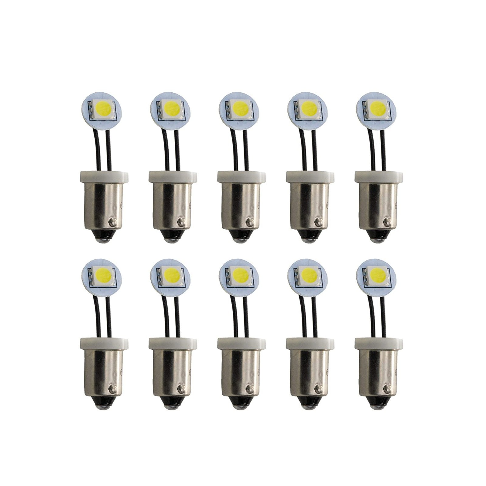 1SMD 44 47 Ba9s Non Ghosting 6.3V AC / DC Fold Side View Flexible Wire LED Bayonet Arcade Pinball Machine Light Bulb (10 Bulbs) - PA LED BULB - HYUGA - Little Red General Store
