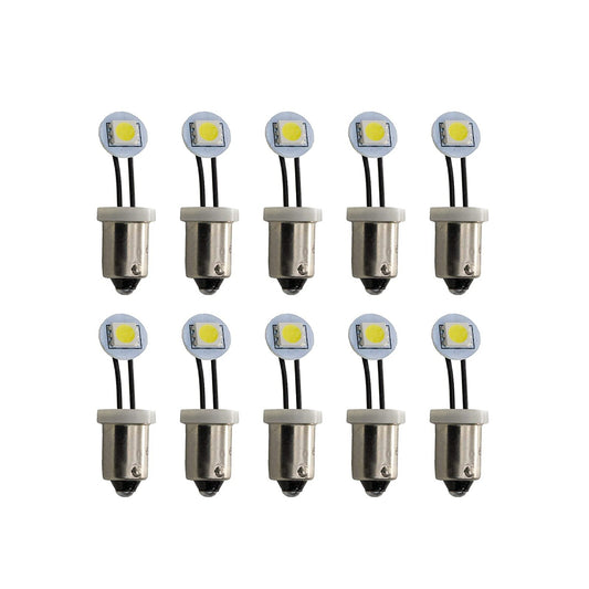 1SMD 44 47 Ba9s Non Ghosting 6.3V AC / DC Fold Side View Flexible Wire LED Bayonet Arcade Pinball Machine Light Bulb (10 Bulbs) - PA LED BULB - HYUGA - Little Red General Store