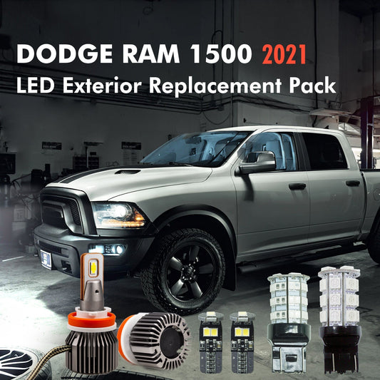 Kit for 2021 Dodge Ram 1500 LED Exterior Replacement Package (headlight, reverse light, brake light, side marker) - PA LED BULB - HYUGA - Little Red General Store