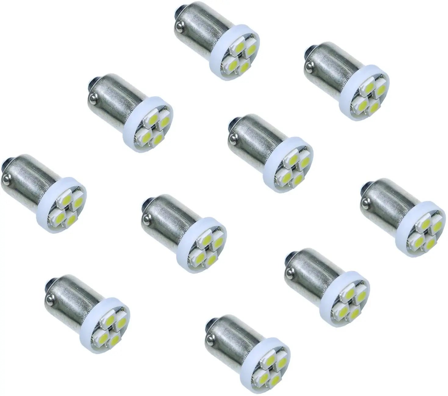 LED Bayonet Arcade Pinball Machine Light Bulb 4SMD BA9S 1893 44 47 756 1847 6.3V (10PCS) - PA LED BULB - HYUGA - Little Red General Store