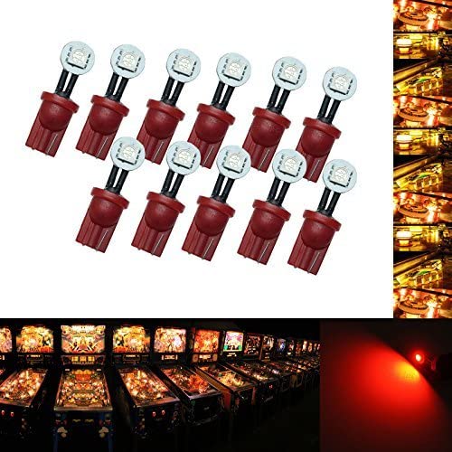 PA T10 555 W5W Flexible Non Ghosting LED Arcade Pinball Machine Light Bulb 6.3V AC/DC (10 bulbs) - PA LED BULB - HYUGA - Little Red General Store