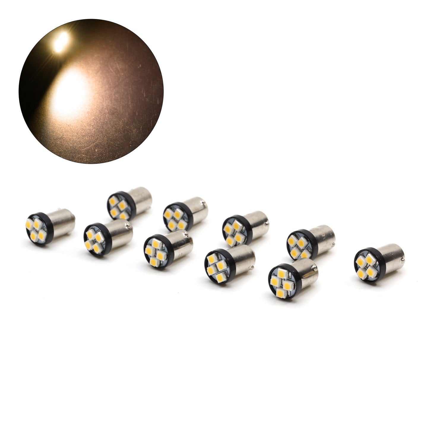 LED Bayonet Arcade Pinball Machine Light Bulb 4SMD BA9S 1893 44 47 756 1847 6.3V (10PCS) - PA LED BULB - HYUGA - Little Red General Store