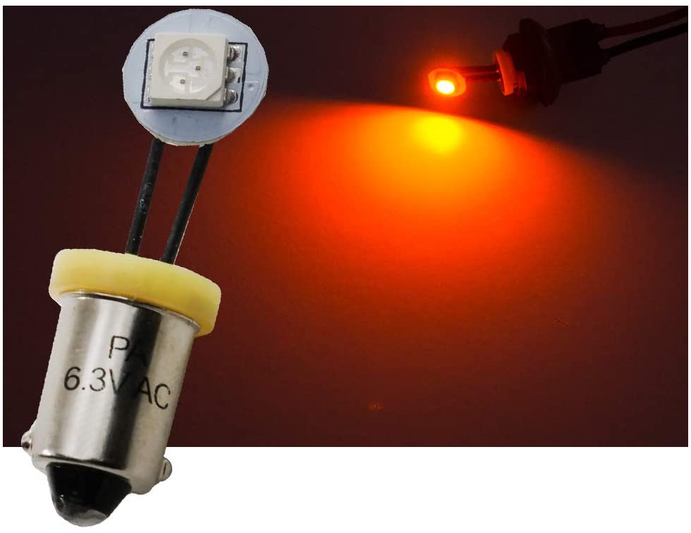 1SMD 44 47 Ba9s Non Ghosting 6.3V AC / DC Fold Side View Flexible Wire LED Bayonet Arcade Pinball Machine Light Bulb (10 Bulbs) - PA LED BULB - HYUGA - Little Red General Store
