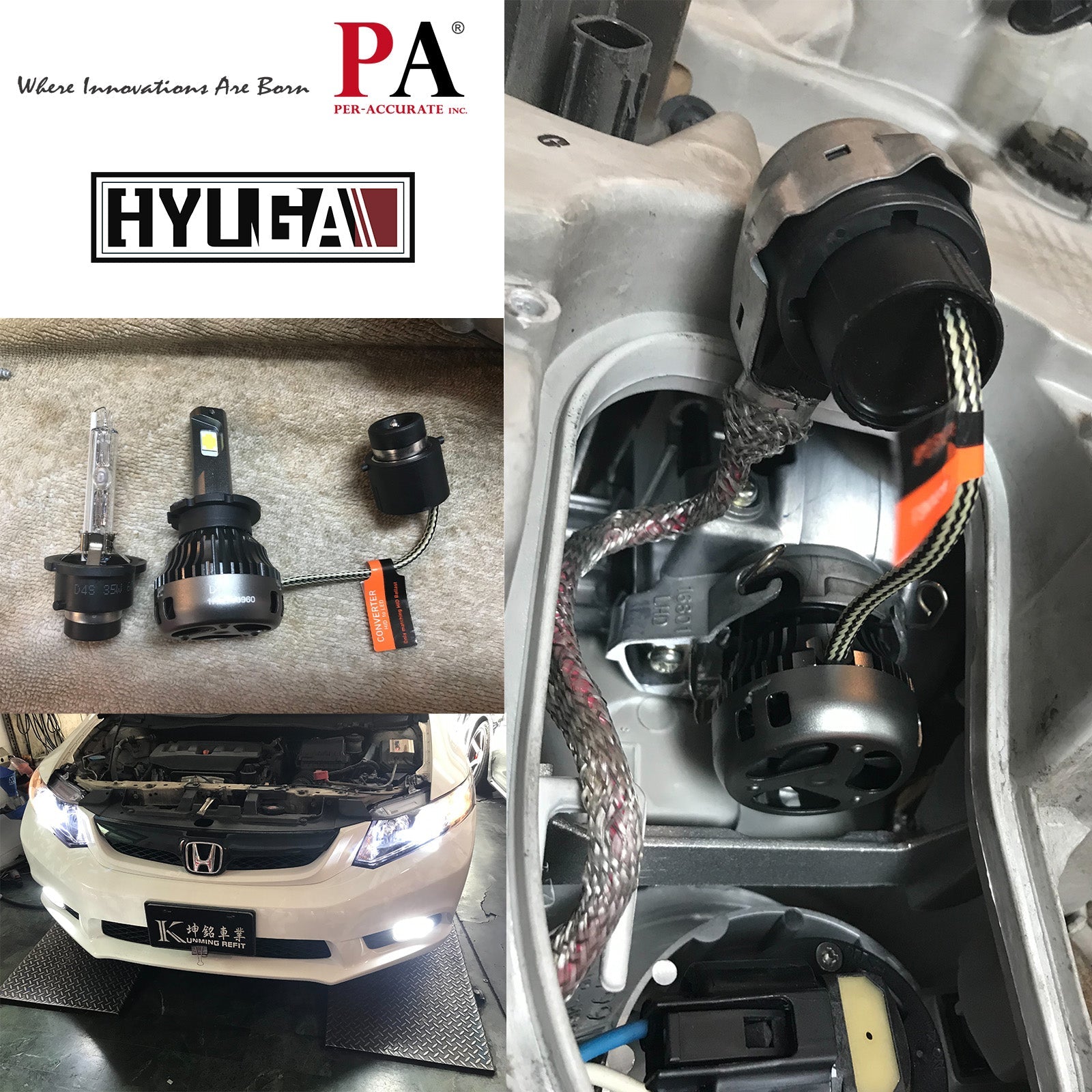 D2S D2R D4S D4R HID To LED Headlight Bulb Conversion Kit, 7545 CSP Plug & Play HDX HYUGA - PA LED BULB - HYUGA - Little Red General Store