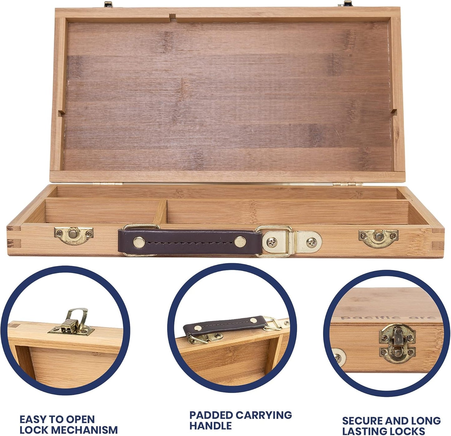 Pacific Arc Coleto Tool Box for Art Supplies, 12 Inch x 6 Inch x 1.5 Inch, 3 Fixed Compartments - Pacific Arc - Little Red General Store