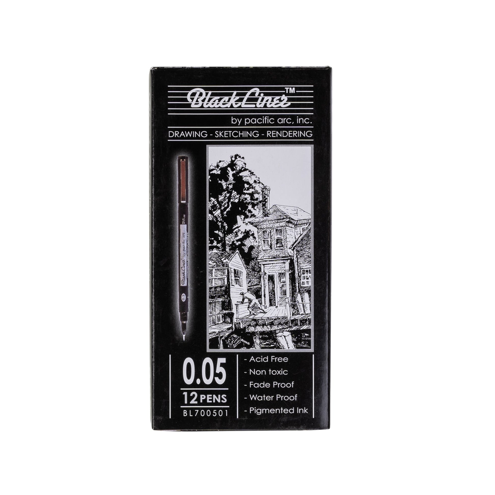 Pacific Arc | Blackliner Black Fineliner Pens | Differently Sized Fine Drawing Pens - Pacific Arc - Little Red General Store