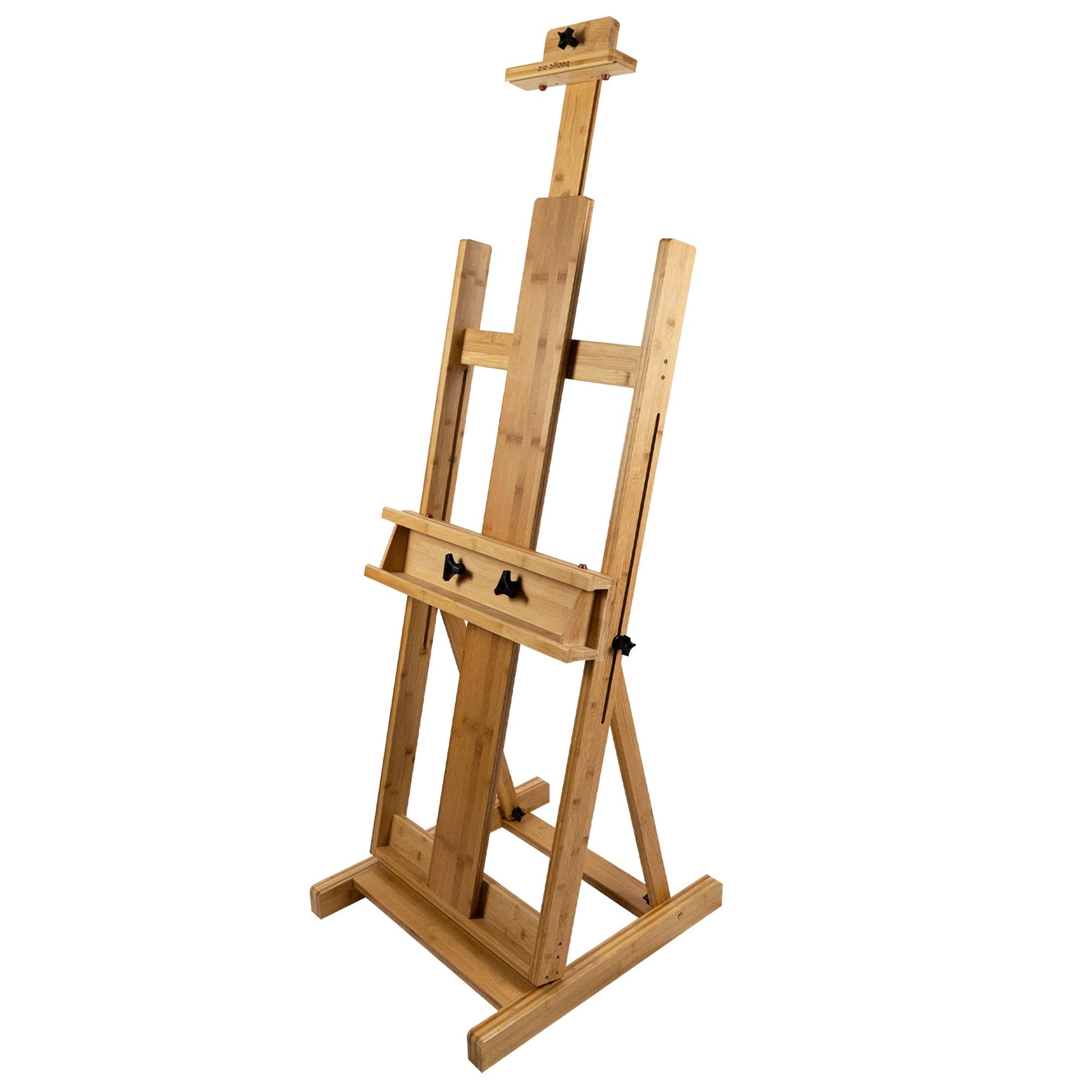 Pacific Arc Large Studio H - Frame Easel - Solid Bamboo Wood Artist Easel Adjustable Movable Tilting Easel, Floor Painting Easel Stand, Holds Canvas Art up to 81" - Pacific Arc - Little Red General Store