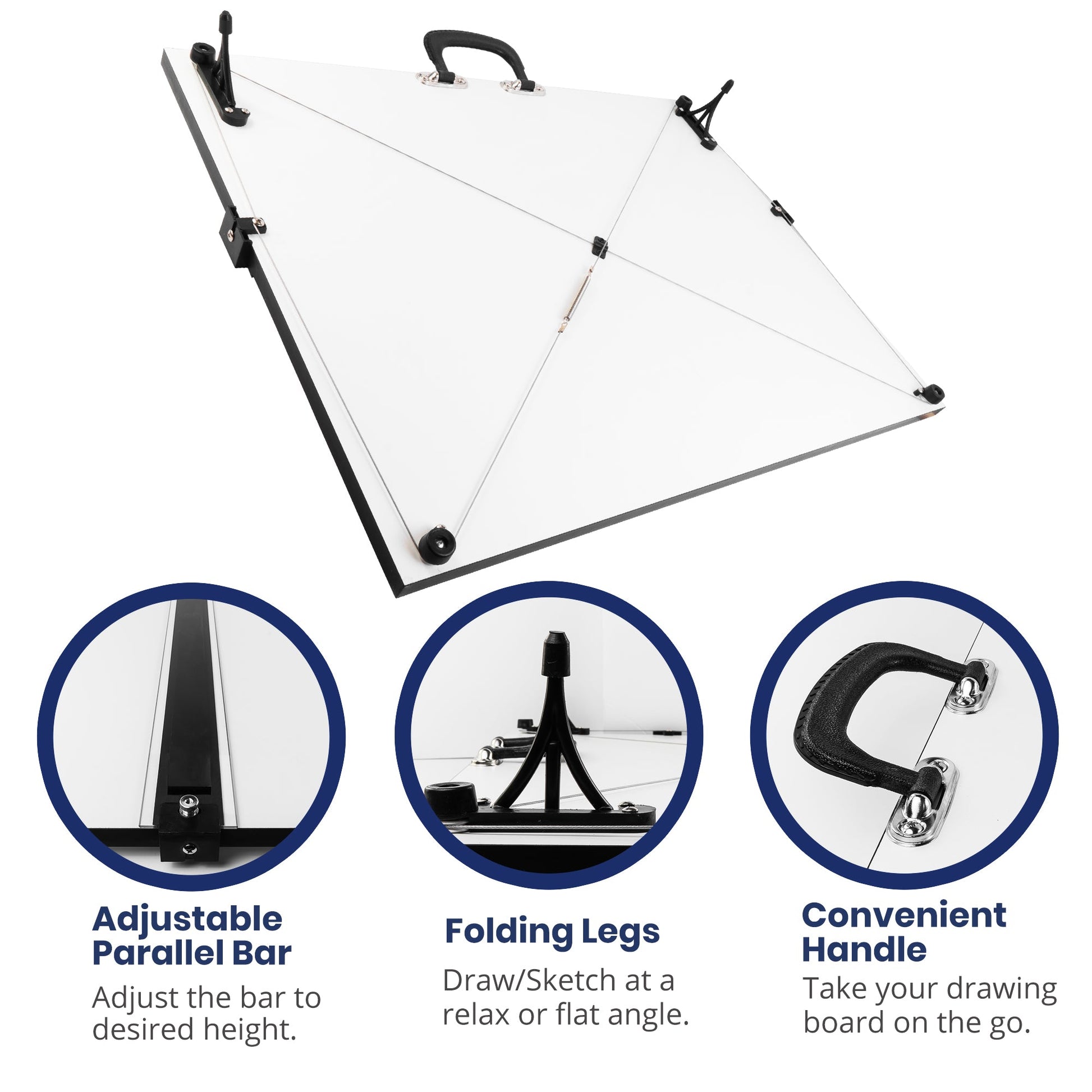 Pacific Arc Drafting Board, Portable Drafting Table with Parallel Bar, 16 to 31 inch size options, 16 x21, 18" x 24", 20" x 26", 23" x 31", 24" x 36", 31" x 42" - Pacific Arc - Little Red General Store